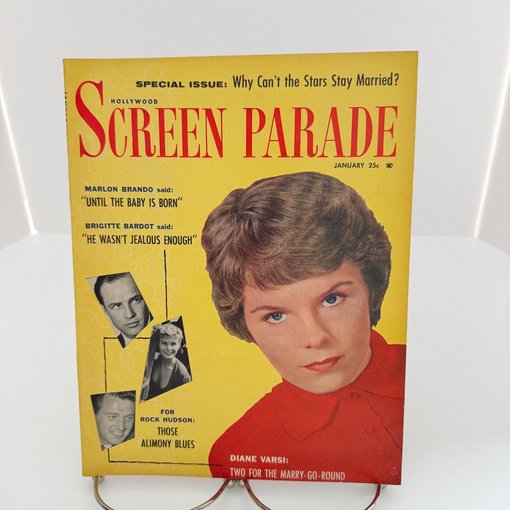 Hollywood Screen Parade January 1959 Diane Varsi Brando Bardot Hudson Magazine